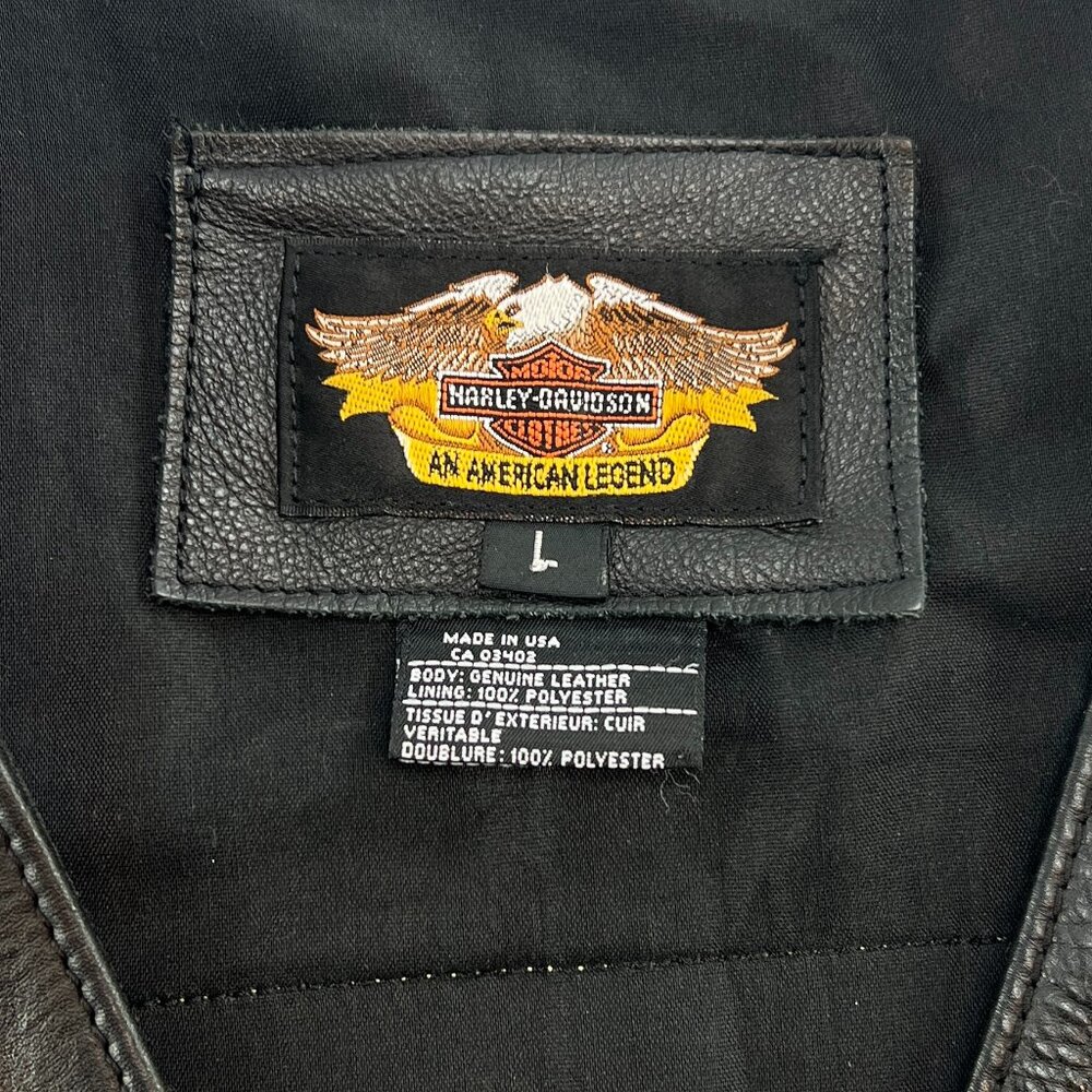 Vintage Harley Davidson Leather Vest - Picture 6 of 12